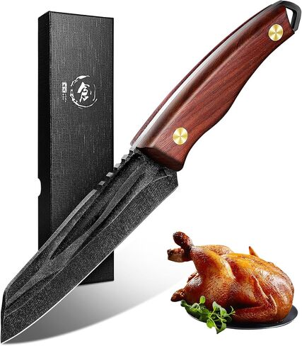 TIVOLI Japanese Tanto Fixed Blade Kitchen Utility Knife with Wood Handle in Kuwait