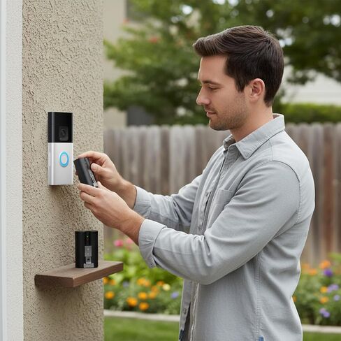 4 عبوات بطارية بديلة بقدرة 6040 مللي أمبير في الساعة مع محطة شاحن متوافقة مع Ring-Doorbell 2/3/3 Plus/4، ضوء غامر بالطاقة الشمسية in Kuwait