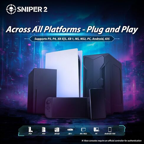 Brook Sniper 2 Keyboard and Mouse Adapter for PS5 PS4 Xbox Series X|S Xbox One Switch Switch 2 PC Mobile – RGB Lighting, Smart Macro, Controller Tuning, OTA Update in Saudi Arabia