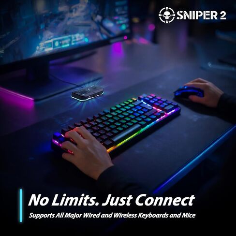 Brook Sniper 2 Keyboard and Mouse Adapter for PS5 PS4 Xbox Series X|S Xbox One Switch Switch 2 PC Mobile – RGB Lighting, Smart Macro, Controller Tuning, OTA Update in Saudi Arabia