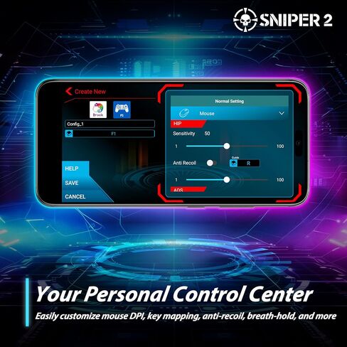 Brook Sniper 2 Keyboard and Mouse Adapter for PS5 PS4 Xbox Series X|S Xbox One Switch Switch 2 PC Mobile – RGB Lighting, Smart Macro, Controller Tuning, OTA Update in Saudi Arabia