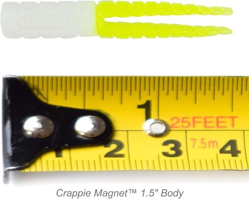 Crappie Magnet Split-Tail Grub Body - White Chartreuse - 50 Pack in Kuwait