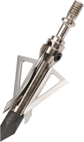 6 PK Broadhead 125Grains 4-Blade Hunting Hybrid Mechanical Broadhead with Chisel Tip 1.77" Cutting Dia for Crossbow Compound Bow Archery Hunting in Saudi Arabia