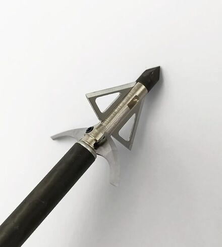 6 PK Broadhead 125Grains 4-Blade Hunting Hybrid Mechanical Broadhead with Chisel Tip 1.77" Cutting Dia for Crossbow Compound Bow Archery Hunting in Saudi Arabia