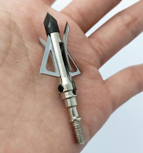 6 PK Broadhead 125Grains 4-Blade Hunting Hybrid Mechanical Broadhead with Chisel Tip 1.77" Cutting Dia for Crossbow Compound Bow Archery Hunting in Saudi Arabia