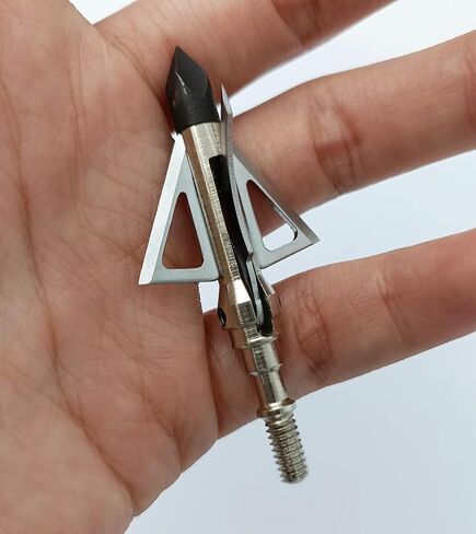6 PK Broadhead 125Grains 4-Blade Hunting Hybrid Mechanical Broadhead with Chisel Tip 1.77" Cutting Dia for Crossbow Compound Bow Archery Hunting in Saudi Arabia