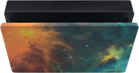 eXtremeRate Custom Soft Touch Grip Faceplate for Nintendo Switch Dock, Orange Star Universe Patterned DIY Replacement Housing Shell for Nintendo Switch Dock - Dock NOT Included in Saudi Arabia