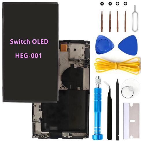 7.0" For Nintendo Switch OLED Screen Replacement Switch OLED HEG-001 2021 LCD Touch Display Screen Digitizer Assembly with Midframe & Repair Tools in Kuwait