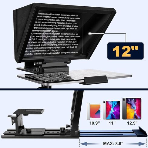 12" Portable Teleprompter for Tablet & DSLR Camera with APP Remote in Saudi Arabia