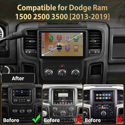 Android 13 Car Radio for Dodge Ram 1500/2500/3500 2013-2019 [4Core+32GB] in Saudi Arabia