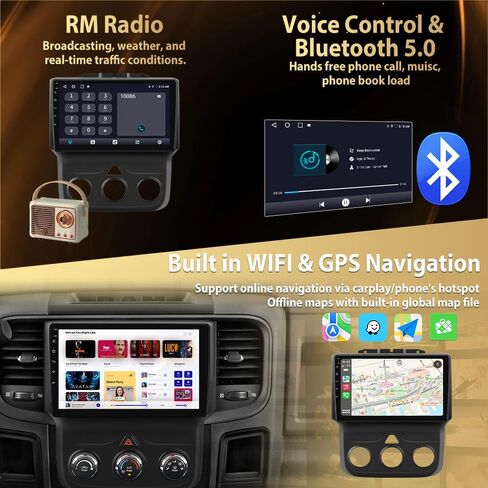 Android 13 Car Radio for Dodge Ram 1500/2500/3500 2013-2019 [4Core+32GB] in Saudi Arabia