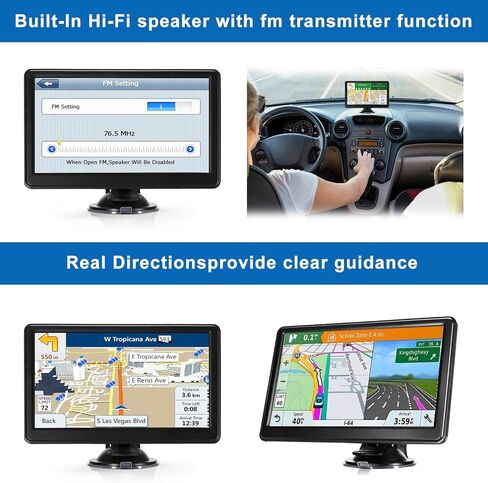 7" Car GPS,2026 NA Lifetime Free Map,256MB+16GB Voice Speed Red Light Alert in Kuwait