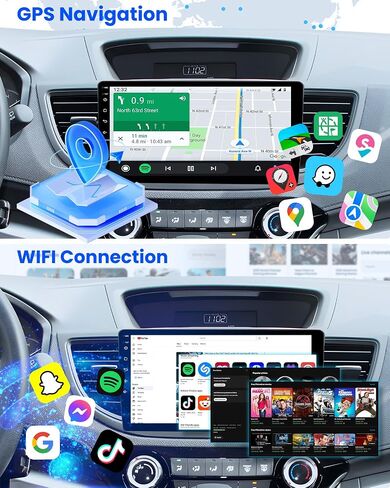 Car Radio for Honda CRV 2012-2016: Car Stereo with Wireless Carplay Android Auto,10inch 1280 * 800 HD IPS Touch Screen Bluetooth GPS WiFi RDS FM Radio SWC 1080 AHD Backup Camera in Saudi Arabia
