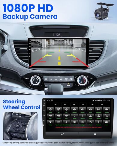 Car Radio for Honda CRV 2012-2016: Car Stereo with Wireless Carplay Android Auto,10inch 1280 * 800 HD IPS Touch Screen Bluetooth GPS WiFi RDS FM Radio SWC 1080 AHD Backup Camera in Saudi Arabia