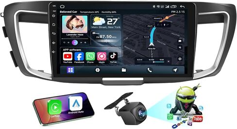 [8Core 4+64G] راديو سيارة Honda Accord 9th EX-L 2013 2014 2015: 10.1 بوصة 1280 * 800 شاشة لمس ستيريو مع CarPlay Android Auto 5G WiFi GPS بلوتوث FM AM 36EQ RDS SWC كاميرا احتياطية in Kuwait