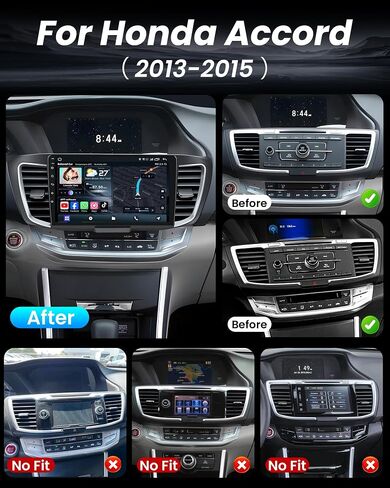 [8Core 4+64G] راديو سيارة Honda Accord 9th EX-L 2013 2014 2015: 10.1 بوصة 1280 * 800 شاشة لمس ستيريو مع CarPlay Android Auto 5G WiFi GPS بلوتوث FM AM 36EQ RDS SWC كاميرا احتياطية in Kuwait