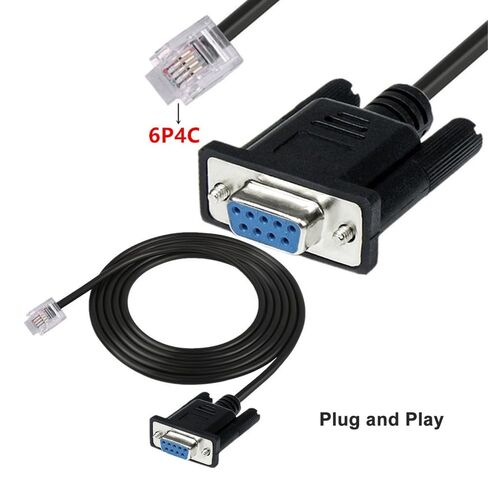كابل وحدة تحكم تسلسلي PVC DB9 RS232 إلى RJ11 6P4C كابل توصيل وتشغيل احترافي مضاد للتداخل لاتصال وحدة التحكم APC AP7800 AP7900 940‑0144A in Kuwait