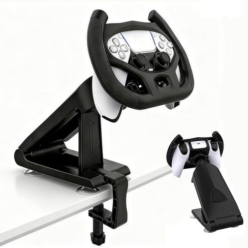 Crotrain Steering Wheels Stand for PS5 Controllers Driving Games, PS5 Gaming Racing Wheel Holder with 4 Table Suction Cup and Fixed Bracket for Sony Playstation 5 Dualsense Controller in Saudi Arabia