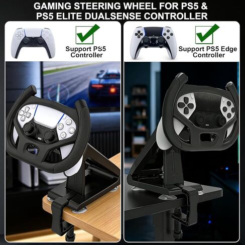 Crotrain Steering Wheels Stand for PS5 Controllers Driving Games, PS5 Gaming Racing Wheel Holder with 4 Table Suction Cup and Fixed Bracket for Sony Playstation 5 Dualsense Controller in Saudi Arabia