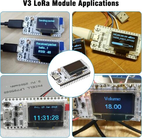 ESP32 LoRa V3 Development Board - WiFi, Bluetooth, Dual Core SX1262 CP2102 Chip, 0.96" OLED Display & Antenna for Meshtastic Arduino in Kuwait