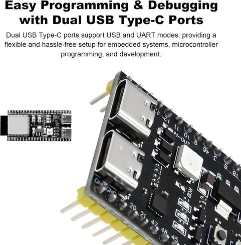 لوحة ESP32-S3-DevKitC-1، 5 قطع WROOM-1-N16R8 لوحة تطوير ESP32-S3 مع WiFi وBluetooth 5.0، وحدة MCU ثنائية النواة بسرعة 240 ميجاهرتز، متوافقة مع Arduino IDE وMicroPython in Kuwait