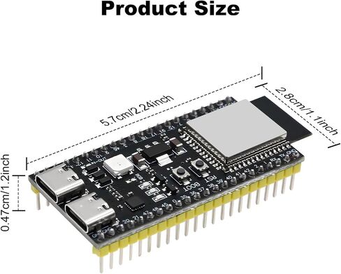 لوحة ESP32-S3-DevKitC-1، 5 قطع WROOM-1-N16R8 لوحة تطوير ESP32-S3 مع WiFi وBluetooth 5.0، وحدة MCU ثنائية النواة بسرعة 240 ميجاهرتز، متوافقة مع Arduino IDE وMicroPython in Kuwait
