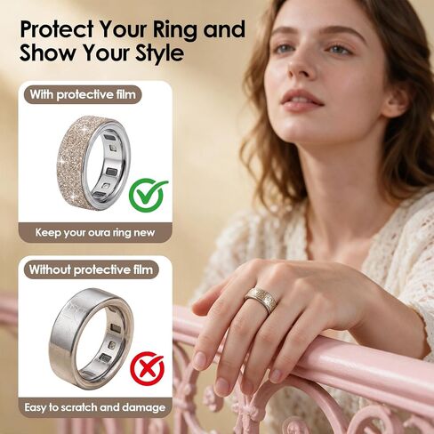 12 Pack Bling Skin Protector for Oura Ring Gen 3/4, Ultra-Thin Cover Accessories Anti-Scratch Protective Stickers for Oura Ring 3/4 in Kuwait