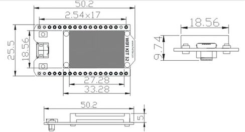 لوحة تطوير ESP32 مع شاشة OLED مقاس 0.96 بوصة، CP2102، فلاش 32 ميجا in Kuwait