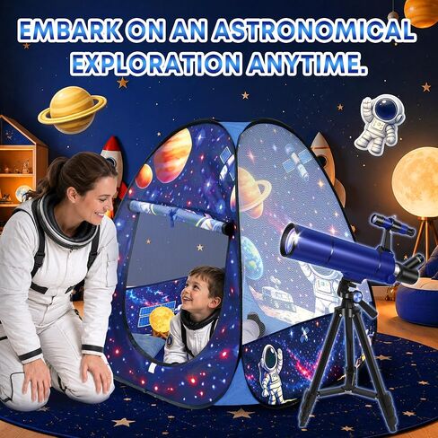UncleHu 80mm Telescope for Kids 8-12 & Adults with Pop-Up Space Tent Set in Saudi Arabia