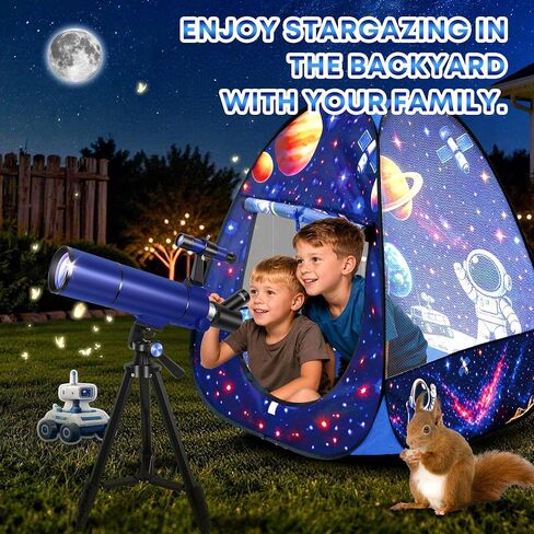 UncleHu 80mm Telescope for Kids 8-12 & Adults with Pop-Up Space Tent Set in Saudi Arabia