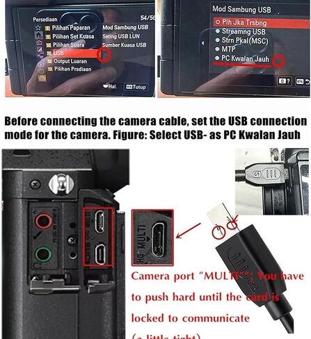 USB-C to Multi Camera Control Cable for DJI Ronin SC/SC2/RS2/RS3/RS4/RS4 Pro, Compatible with Sony A7/A7R/A7S Series, 13.8in in Saudi Arabia