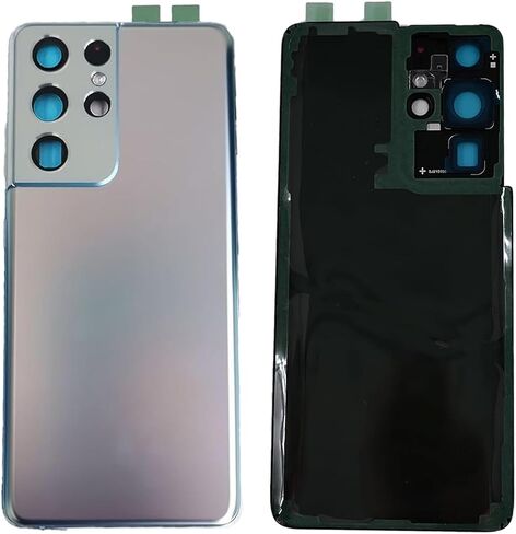 Galaxy S21 Ultra Back Glass Cover Replacement for Samsung Galaxy S21U S21 Ultra 5G SM-G998B G998U G998U1 G998W Housing Door with Camera Glass Lens Pre-Install Tapes + repair Tool Kits (Phantom Silver) in Saudi Arabia