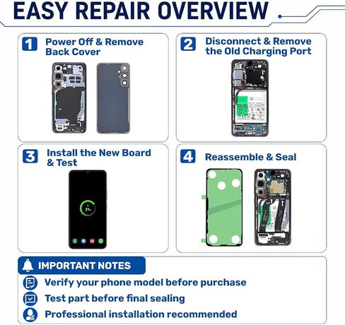 USB-C Charging Port Board with Sim Card Reader Compatible with Samsung Galaxy S24 5G (North American Version) in Saudi Arabia