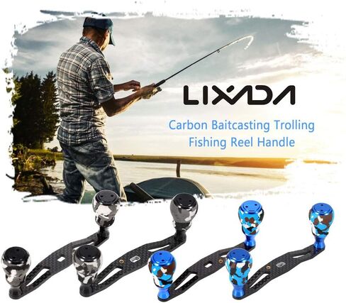 Lixada Carbon Fiber Fishing Reel Handle Baitcasting Trolling Reel Rocker Left Right Fishing Reel Crank Accessory in Saudi Arabia