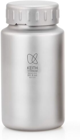 Keith Titanium Water Bottle Lightweight Wide Mouth Camping Water Bottle Cup Hiking Climbing Cycling with Storage Bag (30oz Ti3035) in Saudi Arabia