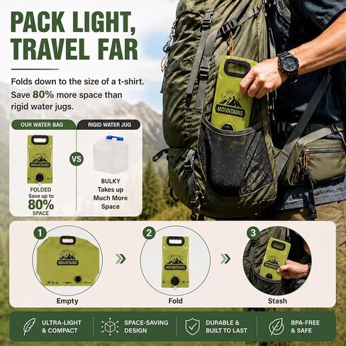 6Pack Collapsible Water Container 8L/2 Gallon Water Jug with Spigot, Reusable Water Storage Bag for Camping, Hiking, Emergency Preparedness, Survival Gear and Outdoor Travel in Saudi Arabia
