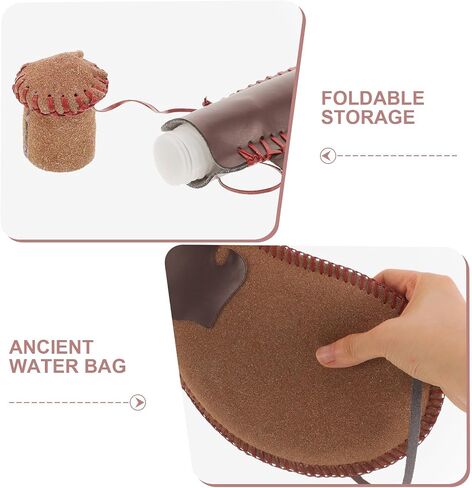 Healeved Leather Bota Bag 1L Wine Skin Flask for Camping Hiking Costume in Saudi Arabia
