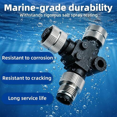 Marine-Grade NMEA 2000 T Connector (N2K), Saltwater-Resistant Brass Nuts in Kuwait