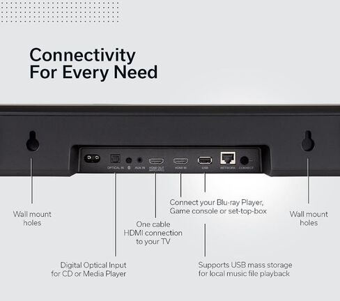Denon Home 550 Wireless Smart Soundbar for TV with Dolby Atmos, Black in Saudi Arabia