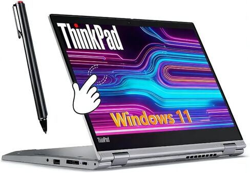 Lenovo ThinkPad L13 Yoga 2 in1 Laptop, 13.3" FHD Touchscreen Display, Intel Core i5-10210, 256GB SSD, 8GB DDR4 RAM, Stylus Pen, WiFi, Windows 11 Pro (Renewed) in Saudi Arabia