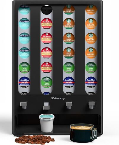 LifeMoreasy K Cup Holder Creative Coffee Pods Storage Stand Vending-Style K Pod Dispenser K Cup Organizer for 28 Pods in Saudi Arabia