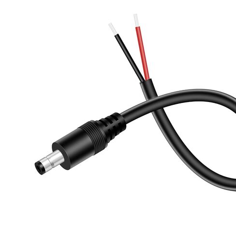 Fancasee 5.5mm x 2.5mm DC Power Pigtail Cable, 6FT 16AWG DC Barrel Male Plug Jack Connector to Bare Wire Power Supply Adapter Repair Cord for CCTV Surveillance Security Camera LED Strip in Kuwait