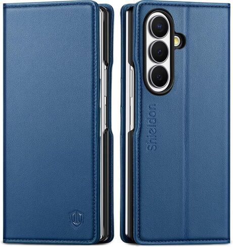 SHIELDON Genuine Leather Wallet Case for Galaxy Z Fold 8 Ultra, Retro Brown in Kuwait