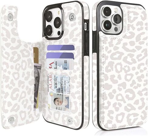 uCOLOR for iPhone 13 Pro Wallet Case with Card Holder Navy Flowers in Kuwait