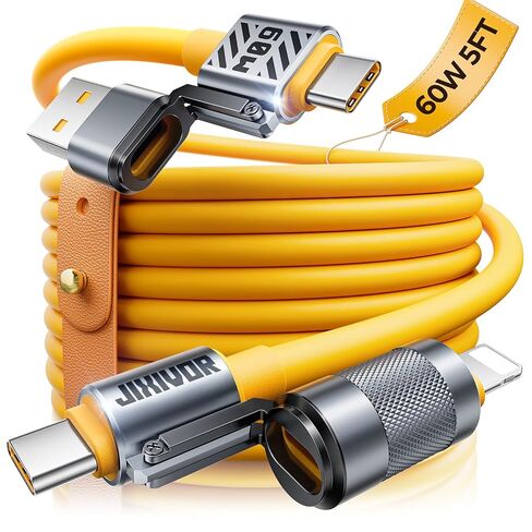 240W 4 in 1 Coiled USB C Cable, 5FT CarPlay & Android Auto Cable in Kuwait