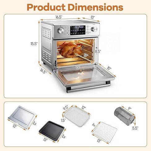 26 QT 1700W Air Fryer Toaster Oven Combo with Rotisserie in Saudi Arabia