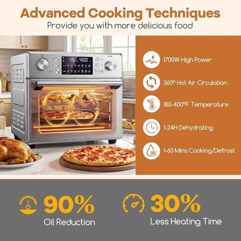 26 QT 1700W Air Fryer Toaster Oven Combo with Rotisserie in Saudi Arabia