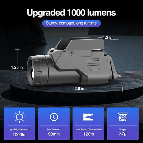 DARKFANG 1000 Lumen Tactical Flashlight with Dual-Switch in Kuwait