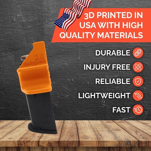 EZMAGLOADER Speed Loader for the Smith & Wesson M&P Bodyguard 2.0 .380 Easy Pain-Free Loading, Comfortable Grip, Gun Magazine Loader Accessories, Large Flanges for Thumb Relief (Orange) in Saudi Arabia