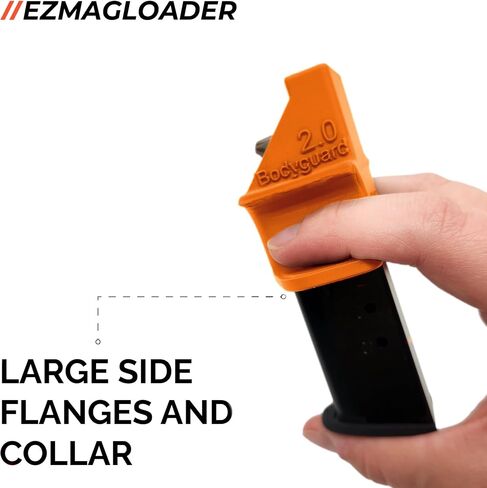 EZMAGLOADER Speed Loader for the Smith & Wesson M&P Bodyguard 2.0 .380 Easy Pain-Free Loading, Comfortable Grip, Gun Magazine Loader Accessories, Large Flanges for Thumb Relief (Orange) in Saudi Arabia